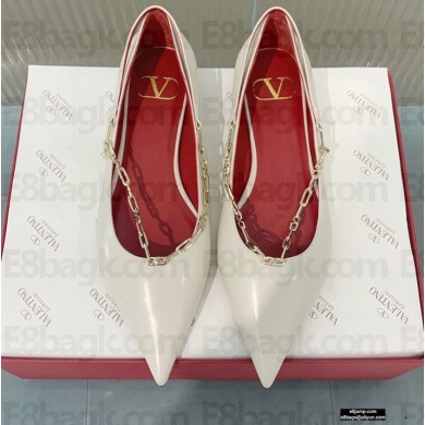 Valentino Chain Detail Ballerina Flats Creamy 2021