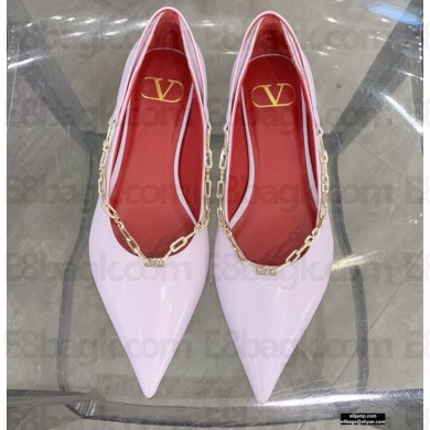 Valentino Chain Detail Ballerina Flats Light Pink 2021