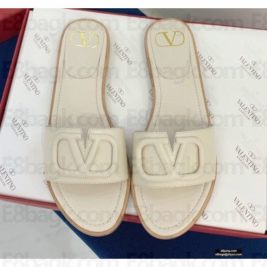 Valentino VLogo Signature Slide Sandals Creamy 2021