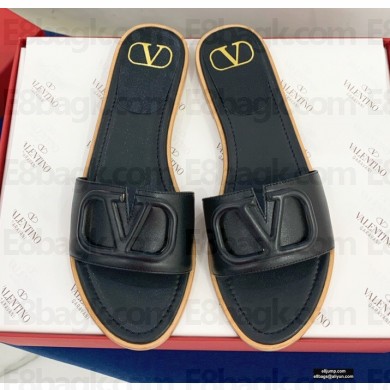 Valentino VLogo Signature Slide Sandals Black 2021