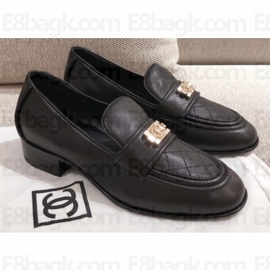 Chanel Quilting Boy Loafers Black 2021