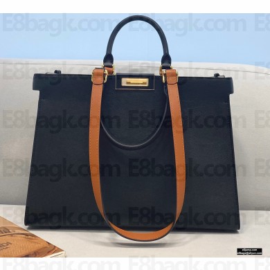 Fendi Leather Small Peekaboo X-Tote Shopper Bag Black 2021