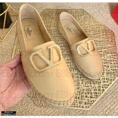 Valentino Calfskin VLogo Signature Espadrilles Nude 2021
