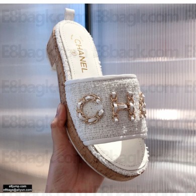 Chanel Chain Logo Tweed Mules G34826 04 2021