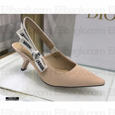 Dior Heel 6.5cm J'Adior Slingback Pumps Technical Fabric Nude 2021