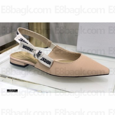 Dior J'Adior Slingback Ballerina Flats Technical Fabric Nude 2021