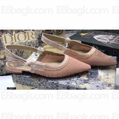 Dior J'Adior Slingback Ballerina Flats Micro Mesh Nude 2021