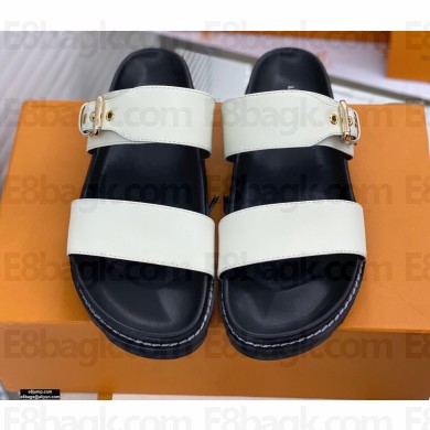 Louis Vuitton Paseo Flat Comfort Mules White 2021