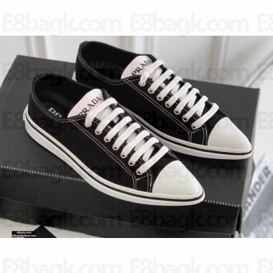 Prada Logo Canvas Sneakers Black 2021