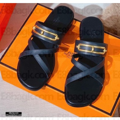 Hermes Claire Sandals Black 2021