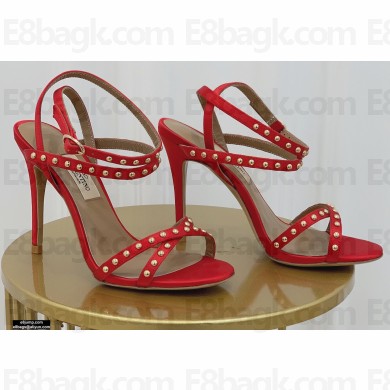 Valentino Heel 10.5cm Studs Sandals Red 2021