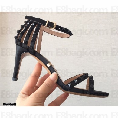 Valentino Heel 7.5cm/10cm Rockstud Sandals Black 2021