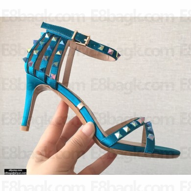 Valentino Heel 7.5cm/10cm Rockstud Sandals Blue 2021