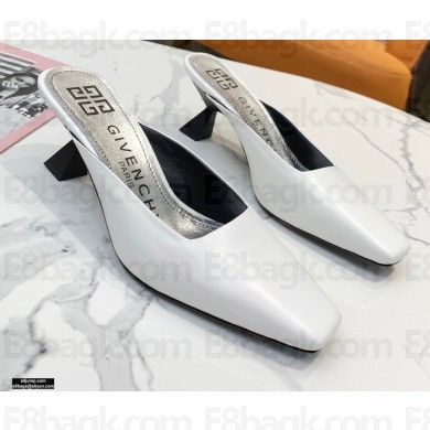 Givenchy Asymmetrical Heel 6.5cm Mules White 2021
