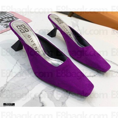 Givenchy Asymmetrical Heel 6.5cm Mules Purple 2021
