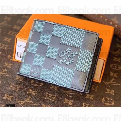 Louis Vuitton Damier Infini 3D Leather Multiple Wallet N60440 Green 2021