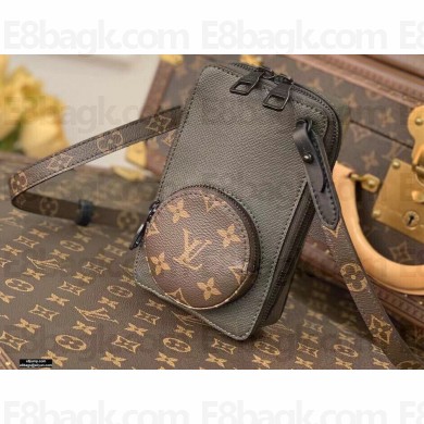 Louis Vuitton Taiga Leather Phone Box Bag M30581 Khaki Green 2021