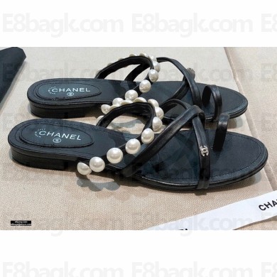 Chanel Pearls Mules G37274 Black 2021