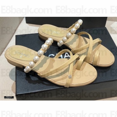 Chanel Pearls Mules G37274 Beige 2021