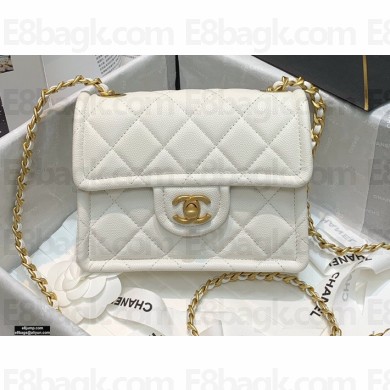 Chanel Mini Square Flap Bag AS2356 White 2021