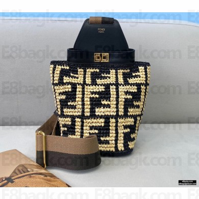 Fendi Black Raffia Guitar One-shoulder Mini Bag 2021