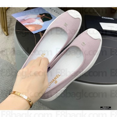 Chanel Vintage Canvas Logo Shoes Light Pink 2021