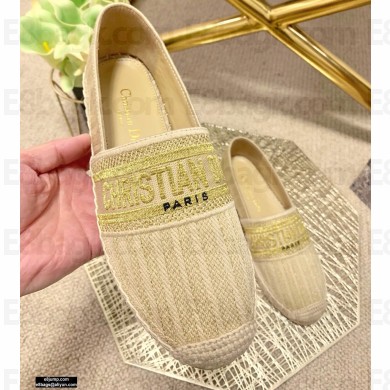 Dior Granville Espadrilles In Stripes Embroidered Cotton Beige 2021