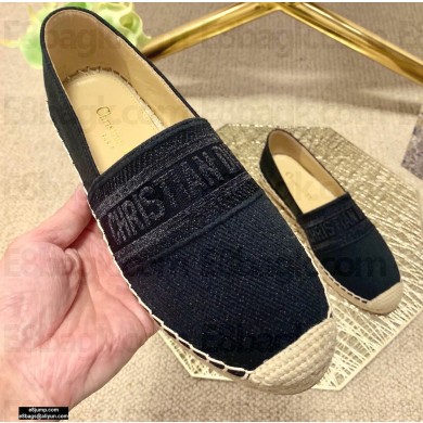Dior Granville Espadrilles In Stripes Embroidered Cotton Black 2021