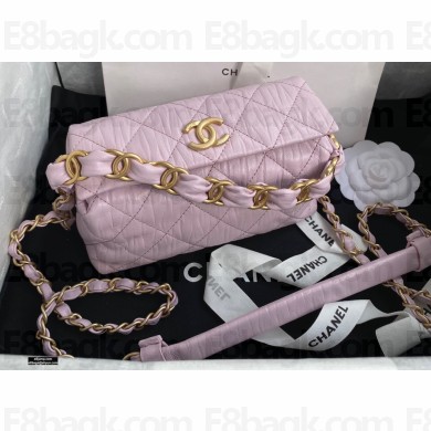 Chanel Crumpled Lambskin Small Hobo Bag AS2479 Light Pink 2021