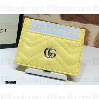 Gucci GG Marmont Card Case 443127 Pastel Yellow