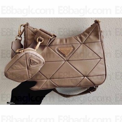 Prada Leather Shoulder Bag 1BC151 Beige 2021