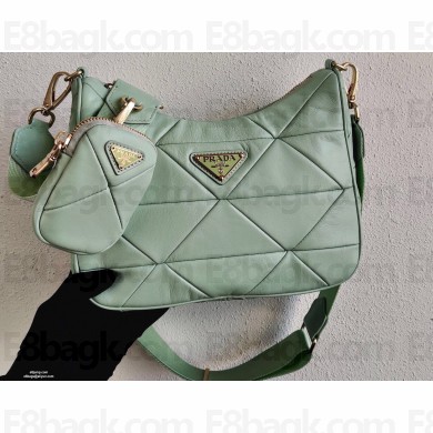 Prada Leather Shoulder Bag 1BC151 Light Green 2021