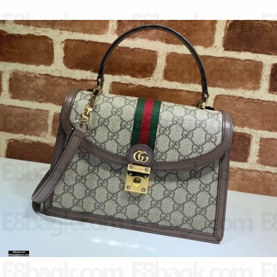 Gucci Ophidia Small Top Handle Bag with Web 651055 GG Supreme Canvas 2021