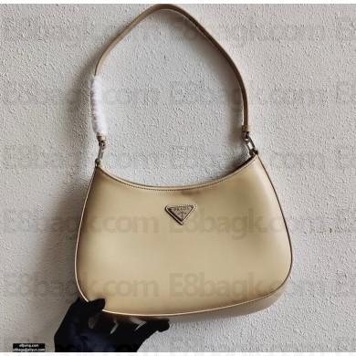 Prada Cleo Brushed Leather Shoulder Bag 1BC499 Beige 2021