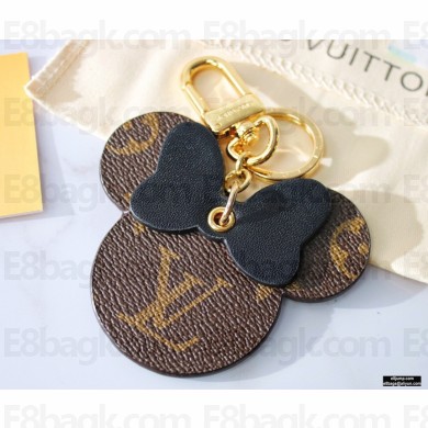 Louis Vuitton Monogram Canvas Bag Charm and Key Holder Mickey Minnie Mouse Black