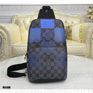 Louis Vuitton Damier Graphite Giant Canvas Avenue Sling Bag N40404 Blue
