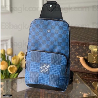 Louis Vuitton Damier Infini 3D Leather Avenue Sling Bag N50024 Navy Blue