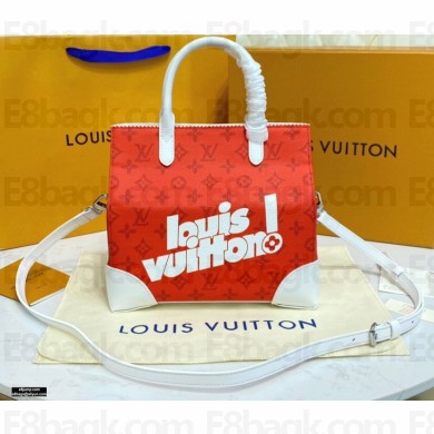 Louis Vuitton Monogram Canvas Print Tote Bag Red 2021
