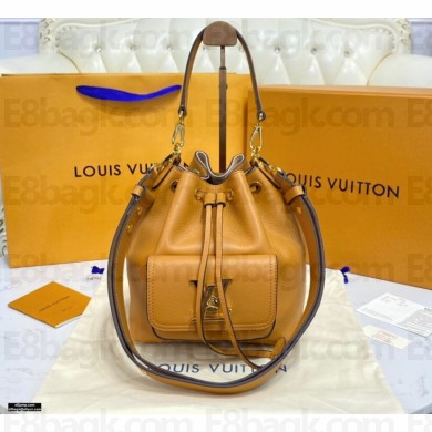 Louis Vuitton Grained Calf Leather Lockme Bucket Bag M57689 Arizona Beige 2021