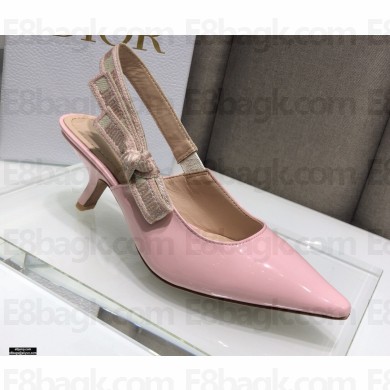 Dior Heel 6.5cm J'Adior Slingback Pumps Patent Calfskin Pink 2021