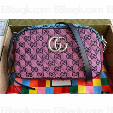 Gucci GG Marmont Multicolor Small Shoulder Camera Bag 447632 Pink/Green/Blue/Red 2021