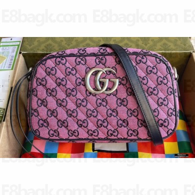 Gucci GG Marmont Multicolor Small Shoulder Camera Bag 447632 Pink 2021