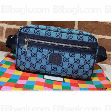 Gucci GG Multicolor Belt Bag 658657 Blue 2021