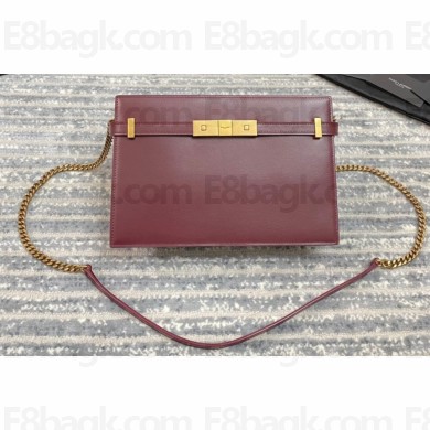 Saint Laurent Manhattan Box Pochette Bag 636478 Burgundy