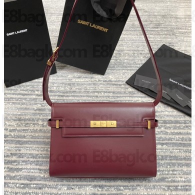 Saint Laurent Manhattan Shoulder Bag In Smooth Leather 579271 Burgundy