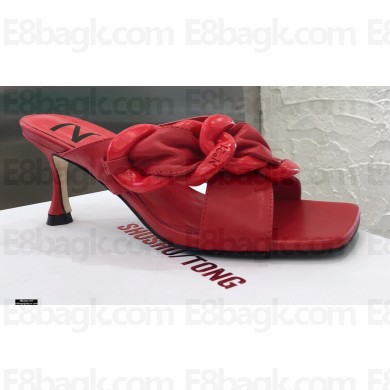 N°21 Braided Chunky Chain-Embellished Mules Red 2021