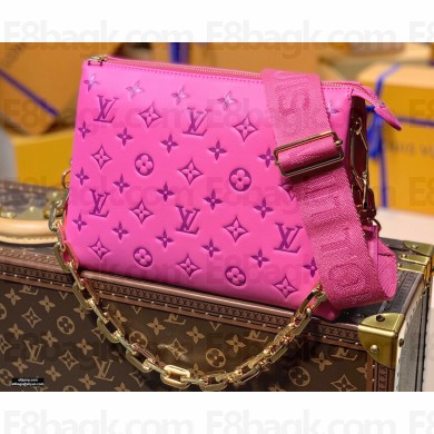 Louis Vuitton Monogram-embossed Lambskin Coussin PM Bag M58628 Pink/Purple 2021