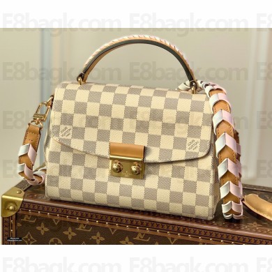 Louis Vuitton Damier Azur Canvas Croisette Bag N50053 with Braided Strap 2021