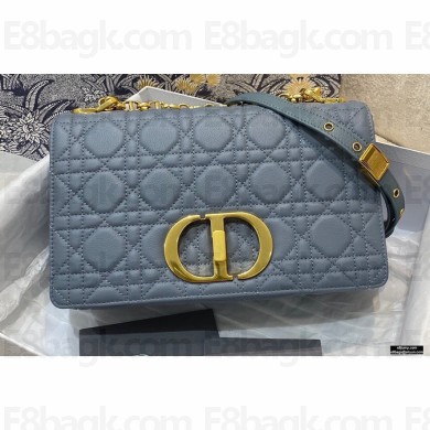 Dior Medium Caro Bag in Supple Cannage Calfskin Cloud Blue 2021