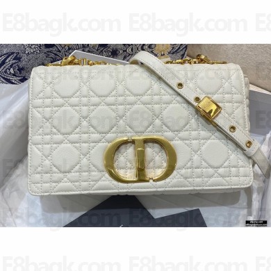 Dior Medium Caro Bag in Supple Cannage Calfskin White 2021